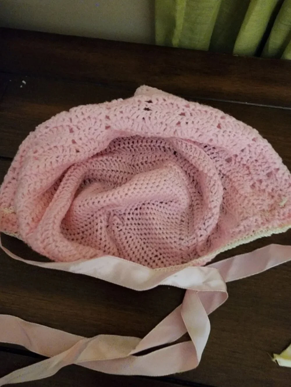 Baby's Pink Handmade Crocheted Bonnet